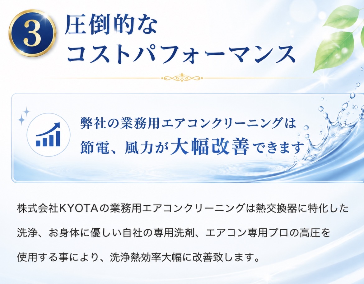 大阪の業務用エアコンクリーニング専門店KYOTA｜研修合格スタッフによる分解洗浄