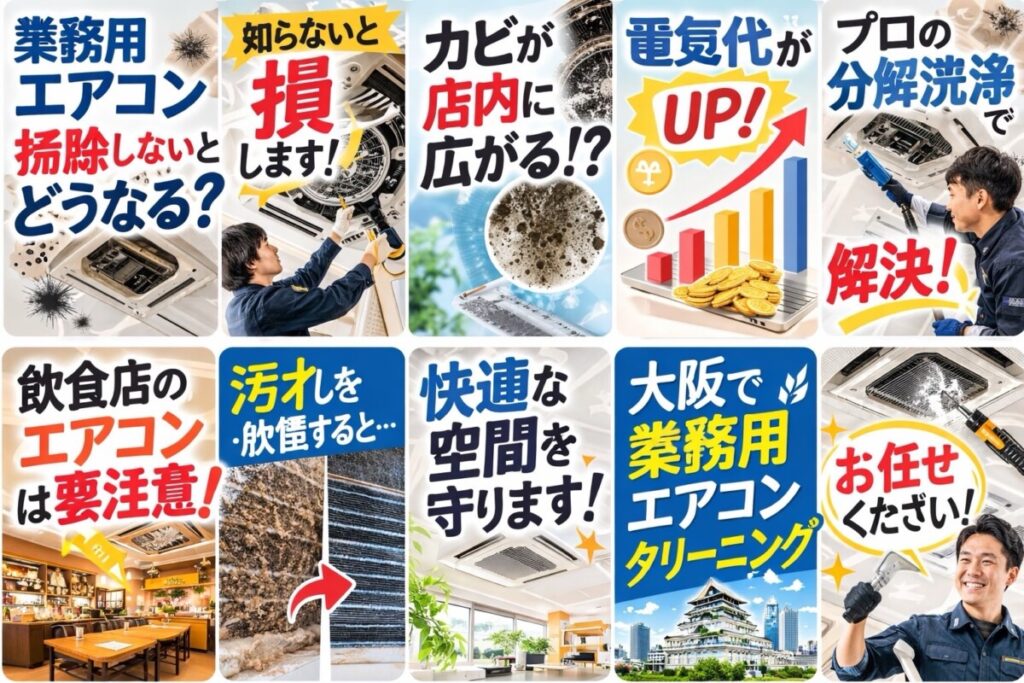 業務用エアコンクリーニング大阪 天井カセットエアコン洗浄 店舗エアコン清掃